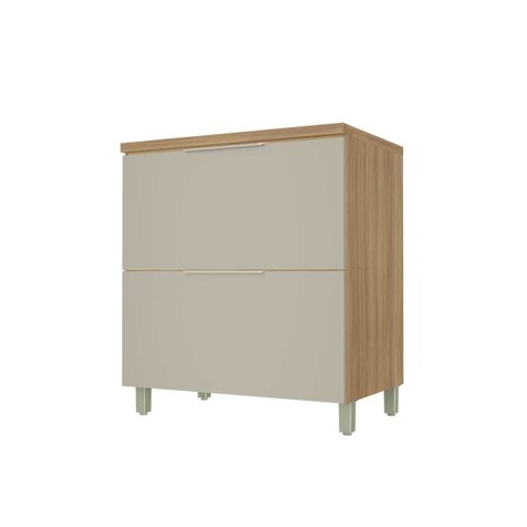 Balcão 1 Porta Basculante 1 Gaveta Nesher Marquesa 80cm 100 MDF Nature/Greige