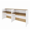 Ver imagem 4 de Balcões para Recepção Atendimento Escritório 240 Cm F5 Cor:macadâmia com Branco