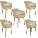 Ver imagem 2 de Kit 5 Cadeiras de Jantar Montreal Marcela Design Moderno Liso Nude