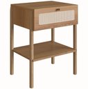 Ver imagem 3 de Mesa De Cabeceira 1 Gaveta Palhinha Pé Madeira Oslo Artesano Hanover