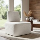 Ver imagem 1 de Poltrona Decorativa Orgânica Doh para Sala de Estar Boucle Bege Liso