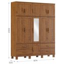 Ver imagem 4 de Guarda Roupa Tripartido 11 Portas 4 Gavetas Espelho Cobre Imbuia - Fn