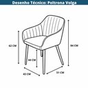 Ver imagem 4 de Kit 4 Poltronas Volga Or Design Pu Preto Base Metal