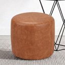 Ver imagem 4 de Kit 02 Puffs Redondo 50cm Sala de Estar Living Coliseu W01 Couríssimo Camel - Lyam Decor