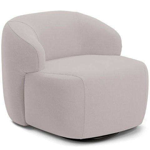 Poltrona Decorativa Orgânica Giratória Living Barolo L06 Veludo Grafite
