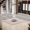 Ver imagem 6 de Poltrona Decorativa Orgânica Giratória Living Barolo L06 Veludo Grafite