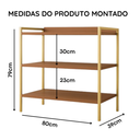 Ver imagem 4 de Sapateira Moderna com Estrutura de Ferro Julia - Freijó/Dourado
