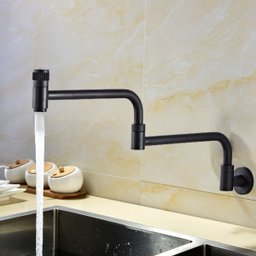 Torneira Cozinha Gourmet Banheiro Parede Articulavel Extensa Dobravel Estilo Curva Preto Modelo Vilh - 6