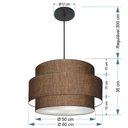 Ver imagem 2 de Lustre para Sala de Jantar Vivare Md-4396 Cúpula em Tecido 60cm Café 127/220v