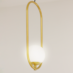 Luminária Pendente Teto Arco Globo Vidro Sala Cama Dourado - 2