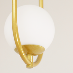 Luminária Pendente Teto Arco Globo Vidro Sala Cama Dourado - 3