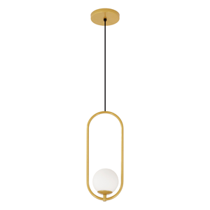Luminária Pendente Teto Arco Globo Vidro Sala Cama Dourado