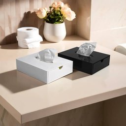 Caixa Porta Lenços Descartáveis em Acrílico Premium Branco - 2