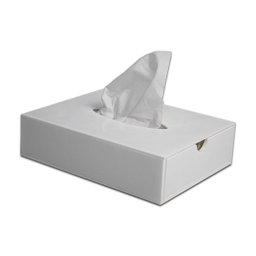 Caixa Porta Lenços Descartáveis em Acrílico Premium Branco - 1