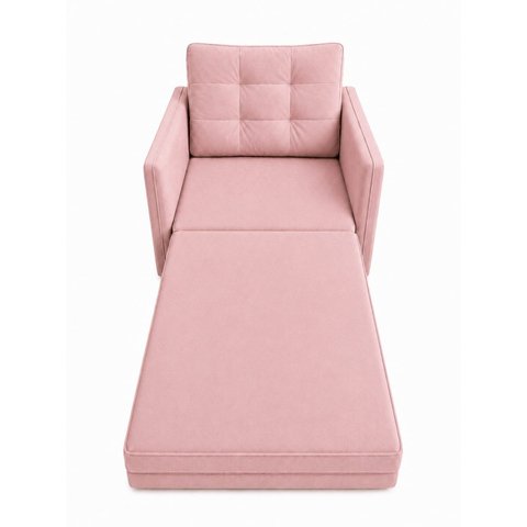 Poltrona Cama Solteiro 2 em 1 Conforto, Elegância Veludo:Rosa