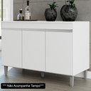 Ver imagem 1 de Balcão Gabinete de Pia sem Tampo 120cm 3 Portas Manu Branco - AJL Móveis