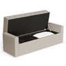 Calçadeira Báu Queen Size Atena 160cm Capitonê Suede Bege Claro - Desk Design - 5