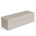 Ver imagem 1 de Calçadeira Báu Queen Size Atena 160cm Capitonê Suede Bege Claro - Desk Design