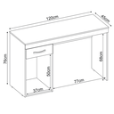 Ver imagem 4 de Escrivaninha para Quarto com 1 Porta 1 Gaveta Vitoria Demóbile:Branco