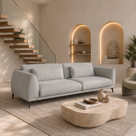Sofá Living 4 Lugares com Almofadas 250cm Siena