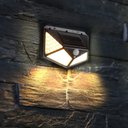 Ver imagem 2 de Luminaria Solar Sensor Presença Movimento Kit 10 Uni 100 LED 3 Funçoes Branco Quente Parede Lampada