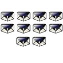 Ver imagem 1 de Luminaria Solar Sensor Presença Movimento Kit 10 Uni 100 LED 3 Funçoes Branco Quente Parede Lampada