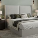 Ver imagem 3 de Cabeceira Cama Casal 156cm Estofada Linho ou Veludo Editável Cor:linho Carter Cinza