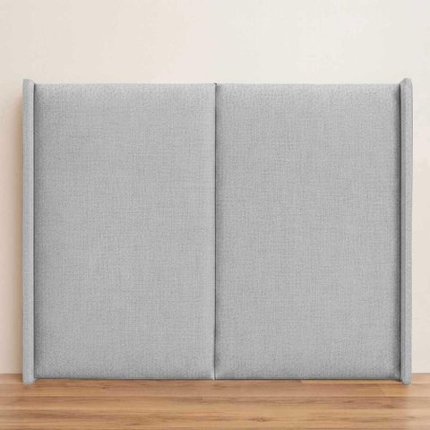 Cabeceira Cama Casal 156cm Estofada Linho ou Veludo Editável Cor:linho Carter Cinza