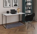 Ver imagem 1 de Escrivaninha Industrial Grécia 120x53 Ferro Preto Tampo Branco
