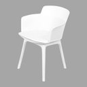 Ver imagem 2 de Kit 4 Cadeiras Mena Marcela Montreal Or Design Almofada em Pu Branco Estrutura em Polipropileno