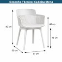 Ver imagem 5 de Kit 4 Cadeiras Mena Marcela Montreal Or Design Almofada em Pu Branco Estrutura em Polipropileno