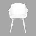 Ver imagem 3 de Kit 4 Cadeiras Mena Marcela Montreal Or Design Almofada em Pu Branco Estrutura em Polipropileno