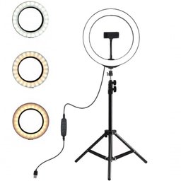 Ring Light Iluminador Led Usb 10 Polegadas 26cm com Suporte Tripé 2 Metros - 3