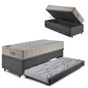 Ver imagem 1 de Bicama Box Baú 88x18 Linho Cinza com Colchão Airtech Ortobom