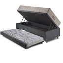 Ver imagem 4 de Bicama Box Baú 88x18 Linho Cinza com Colchão Airtech Ortobom