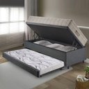 Ver imagem 3 de Bicama Box Baú 88x18 Linho Cinza com Colchão Airtech Ortobom