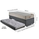 Ver imagem 2 de Bicama Box Baú 88x18 Linho Cinza com Colchão Airtech Ortobom