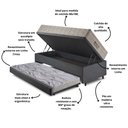 Ver imagem 5 de Bicama Box Baú 88x18 Linho Cinza com Colchão Airtech Ortobom