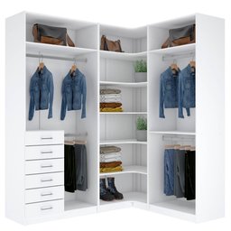 KIT CLOSET EM L CABIDEIRO GAVETEIRO PRATELEIRA A 2,35 M403.B MUNDI MOVEIS - 1