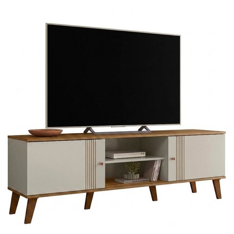 Rack 160 cm 2 Portas para TV Ate 65 Polegadas Molly Ptl:Off White Nature