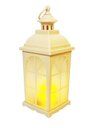 Ver imagem 2 de Luminária Decorativa com Chama em Movimento - Led Lanterna de Plástico Branco com Vela