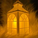 Ver imagem 5 de Luminária Decorativa com Chama em Movimento - Led Lanterna de Plástico Branco com Vela
