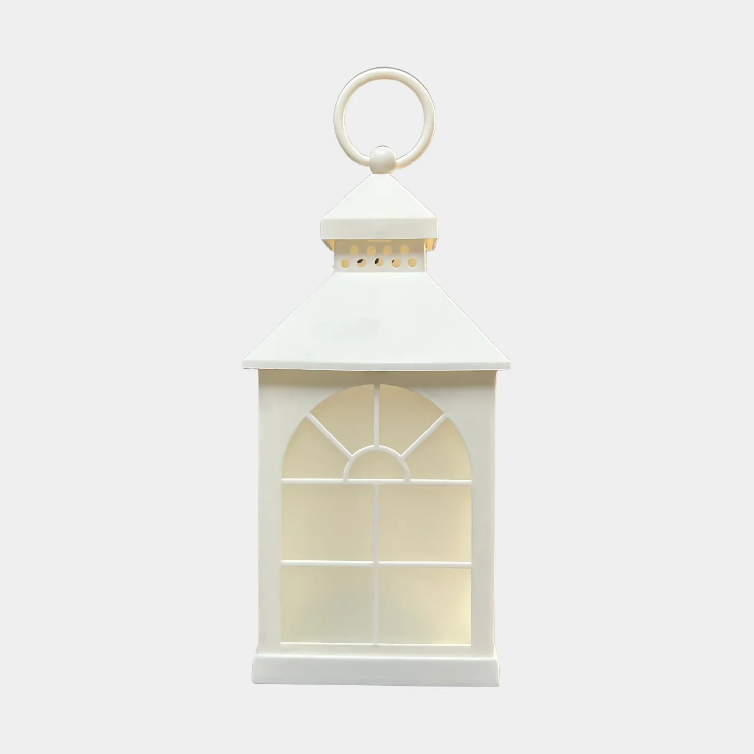Ver imagem 3 de Luminária Decorativa com Chama em Movimento - Led Lanterna de Plástico Branco com Vela