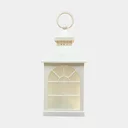Ver imagem 3 de Luminária Decorativa com Chama em Movimento - Led Lanterna de Plástico Branco com Vela