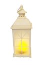 Ver imagem 1 de Luminária Decorativa com Chama em Movimento - Led Lanterna de Plástico Branco com Vela