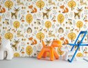 Ver imagem 2 de Papel de Parede Infantil Animais Outono Arte Destaque 2 Metros