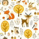 Ver imagem 3 de Papel de Parede Infantil Animais Outono Arte Destaque 2 Metros