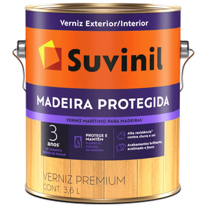 Verniz Marítimo Madeira Protegida 3,6 Litros Brilhante - 53391602 - Suvinil Verniz Maritimo 3,6l Bri