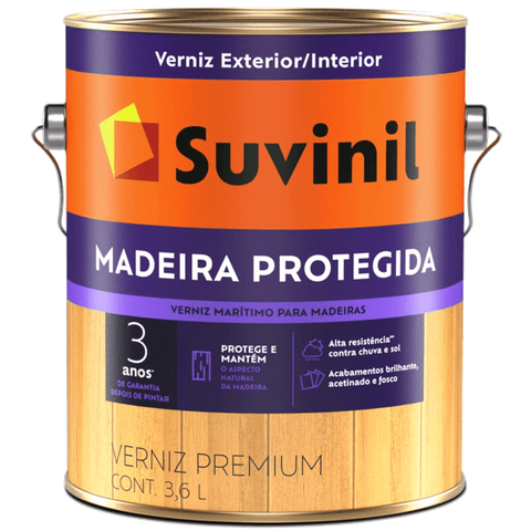 Verniz Marítimo Madeira Protegida 3,6 Litros Brilhante - 53391602 - Suvinil Verniz Maritimo 3,6l Bri
