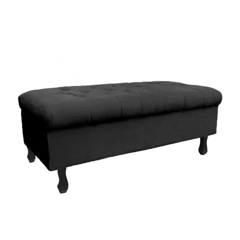 Recamier Bau Bia 80cm Suede Preto - Dominic Decor